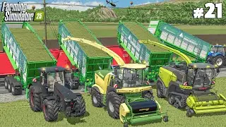 CLAAS JAGUAR & KRONE BIG X Collecting Fresh Grass | MEGA FARM | Farming Simulator 25