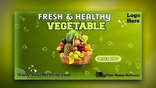 FRESH & HEALTHY VEGETABLE SOCIAL MEDIA POST DESIGN || VEGETABLE BANNER DESIGN IN PIXELLAB