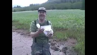 Making Alaska Brown Bear Track Casts in Fish Bay near Sitka Alaska.