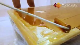 Metallic Epoxy Tabletop Design (Orange Gold Mixed Design)