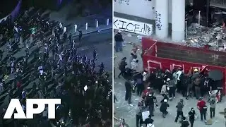WATCH | Mass Chaos Outside LA Detention Center as ICE Rally Turns Violent | APT