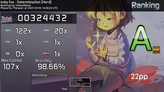 (Osu) Toby Fox - Determination (FIRST 20pp PLAY!!!)