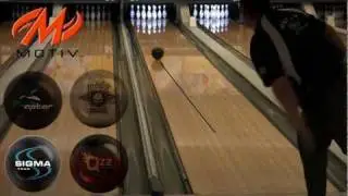 Motiv Recon RX1, Raptor P7, Sigma Tour, and Quadfire Backdraft QZ2 bowling balls by Darren Andretta