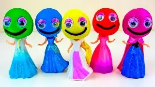Learn Colors Play Doh Disney Princess Dresses Elsa MagiClip Sparkle Finger Family Nursery Rhymes