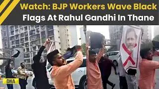 Rahul Gandhi News: BJP Workers Show Black Flags To Rahul Over Youth Congress AI Summit Protest