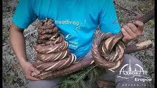 Making Tree into Rope - Loggers and Raftsmen Technique