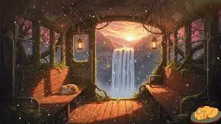 Japan Lofi Train 🚆 Sleeping Cat | Nostalgic Chill Study Beats | Live Stream Abandoned Train