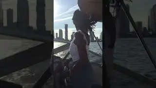 Hudson River - Girls headed to sunset dinner.   -  Aug. 2018