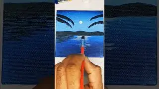 Palm tree moon easy acrylic painting#Easy acrylic painting ideas for beginners#Artwork#paintings