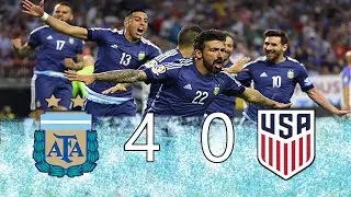 Argentina 4 vs Estados Unidos 0 - Semifinal Copa Am&eacute;rica 2016 - Partido Completo