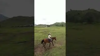 Mother's first time riding a horse| Communal Ranch #fypシ #travel