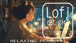 Lofi Hiphop Bright Mix 49 🐧Cat Ear Girl Study Lounge 🐾Beats To Study🐾