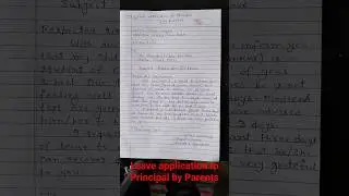 Leave application to Principal by parents