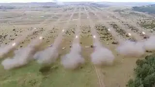 indian pinaka rocket launching army multi barrel rocket launcher fire.pinaka missile