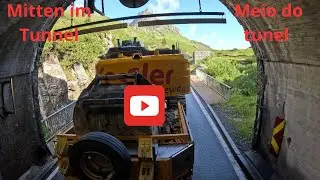 Den Bagger in der Mitte des Tunnels zu passieren, wegen die H&ouml;he(  Meio do t&uacute;nel por causa da altura