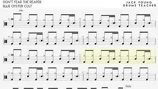 Don't Fear The Reaper - Blue Oyster Cult - Drums Notation 🎵