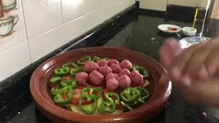 Como preparar un Tajin de carne picada y verduras, tajin marroquí