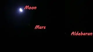 The conjunction of the Moon, Mars and Aldebaran (17.09.2022) (4K)