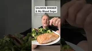 Salmon, dinner and my blood sugar.  ￼#bloodsugar #glucose #insulinresistant1 #salmon