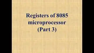 PGTRB |Polytechnic Lecturer | NET | GATE |Microprocessor -8085-Registers (Part 3)