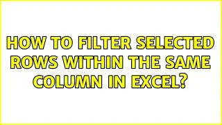 How to filter selected rows within the same column in Excel? (2 Solutions!!)