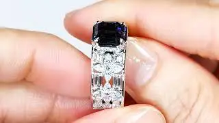 Ceylon Vivid Purple Spinel Ring at  3.02 carats by Kat Florence KF08155