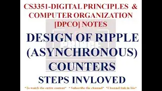 DESIGN OF RIPPLE/ASYNCHRONOUS COUNTERS | CS3351 DIGITAL PRINCIPLES AND COMPUTER ORGANIZATION NOTES