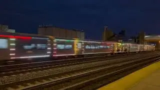 LIRR Holiday Train passing Hillside