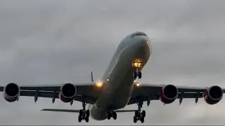 European Cargo A340-642F landing in Manila Runway 24 for Maintenance