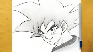 How to draw Goku step by step from Dragon Ball || Easy anime drawing ideas for beginners