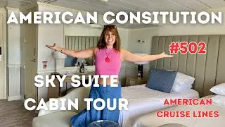 Круизный лайнер American Constitution, American Cruise Lines - обзор каюты Sky Suite № 502 и осмо...