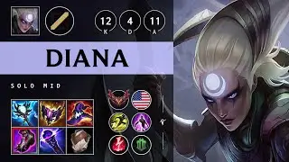 Diana Mid vs Ryze - NA Grandmaster Patch 25.21