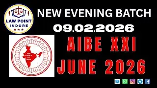 AIBE - XXI EXAM PREPRATION PLAN WITH LAW POINT INDORE 2026