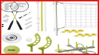 Franklin Sports Fun 5 Combo Outdoor Game Set   Backyard, Beach + Camping Games for Kids   Badminton