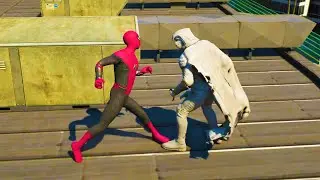 GTA 5 Ultimate Graphics Mod Spiderman VS Moon Knight Fight