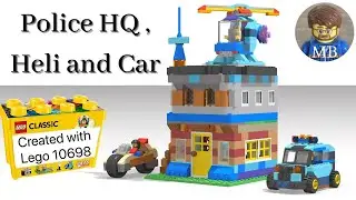 Building a Police Department using LEGO® Classic 10698 - DIY instruction ideas