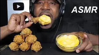 ASMR KFC EXTRA CRISPY FRIED CHICKEN AND CHEESE SAUCE. MUKBANG (NO TALKING) TCASMR