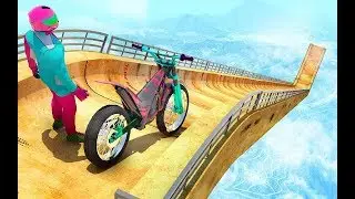 Real impossible bike stunts 2019  mega ramp games ; Android gameplay PART1