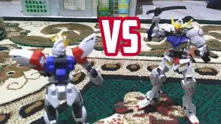 Stop Motion Gundam Barbatos Vs Build Strike