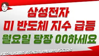 삼성전자 美 반도체 지수 급등! 월요일 당장 00하세요!