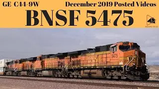 BNSF Intermodal Train Eastbound Double Stacked Containers BNSF 5475 12/8/2019