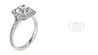 Leon Meg&eacute; Cold Fusion&trade; engagement ring with a True Antique&trade; cushion diamond r4718