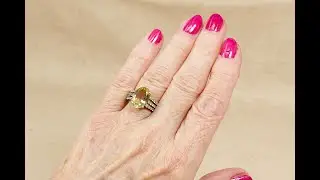 Lemon Citrine and White Topaz Statement Ring       #4969