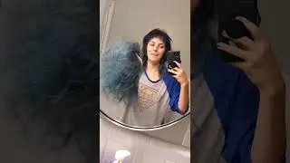 Cutting off all my hair! #bluehairdontcare #emohair #undercut #haircut #diyhair #scenehair #mullet