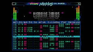 MDMOD Player by TiTAN tocando a trilha de Pinball Fantasies de Amiga