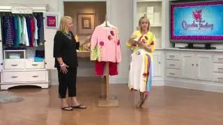 Quacker Factory Think Pink Sparkle Floral Printed Cardigan with Mary Beth Roe