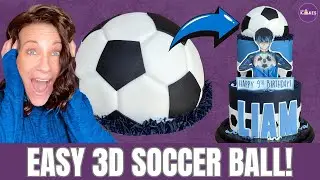 GAME-CHANGING Way to Make a Half 3D SOCCER BALL for Cakes!