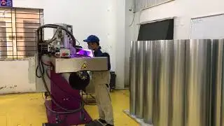Round duct TIG welding with seam welder