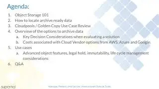 Webinar: How to Leverage Object Storage - Superna Golden Copy - Mar 4, 2021