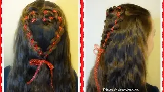 4 Strand Rosette Heart Hairstyle For Valentine's